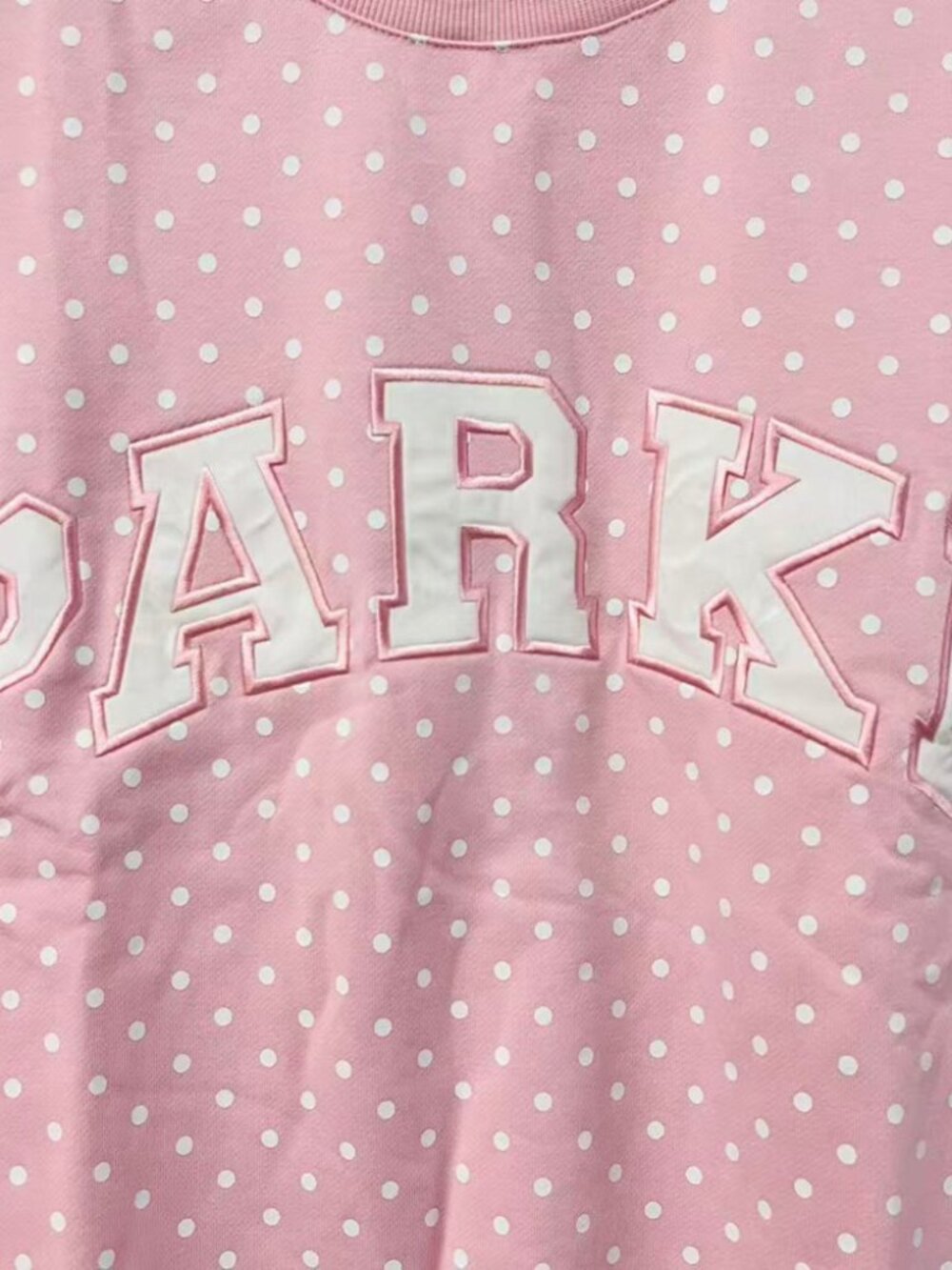 Parke Pink Polka Dot Mock Neck Sweatshirt - Picture 2 of 7